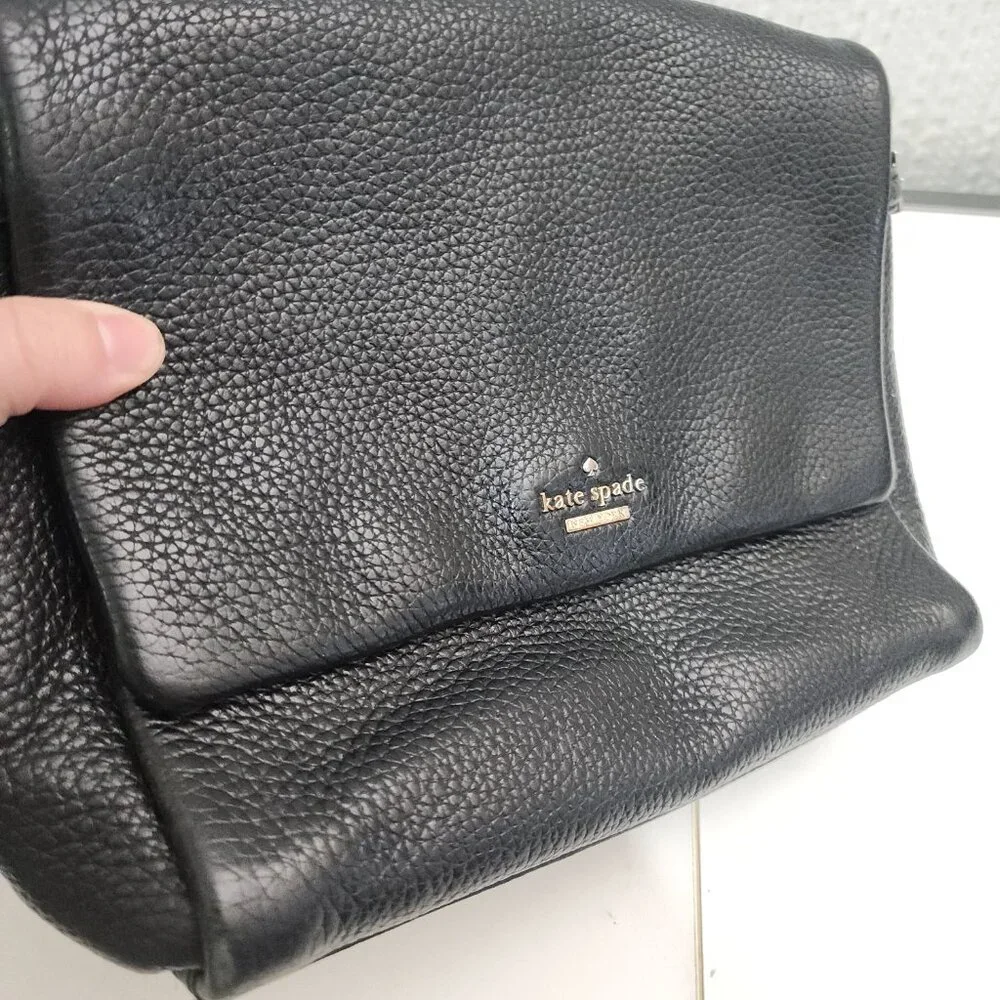 Kate Spade New York Black Pebbled Leather Shoulder Bag Purse